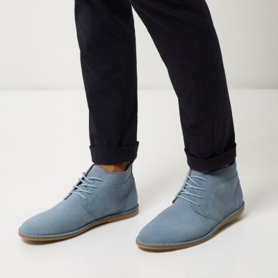 Light blue suede Chukka boots